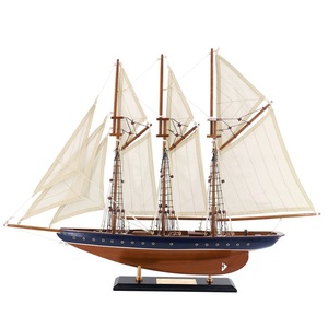Barco Náutico de Madera, Navegador Costero Coleccionable para Decoraciones con Temática Oceánica, Exhibiciones de Interiores Marinos y Atractivo Náutico - Product Image 4