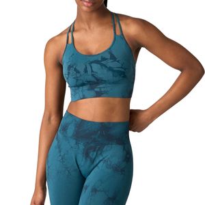 Soutien-gorge de sport sans couture pour femme, couleur turquoise, avec dos à lanières, respirant, pour yoga, fitness, gym, vêtements de sport, vente en gros, personnalisable OEM ODM - Product Image 2