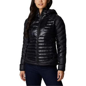 Veste à capuche pour femme avec logo personnalisé, manches longues, matière brillante, fermeture éclair, couleur unie, vêtements d'hiver, vestes à capuche - Product Image 1