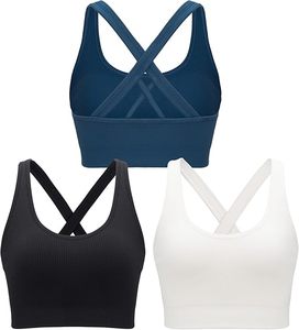 Breathable Seamless High Impact Sports <b>Bra</b> Racerback Design Yoga Gym Workout Fitness <b>Bra</b> with Removable Soft <b>Cups</b> <b>bras</b> - Product Image 6
