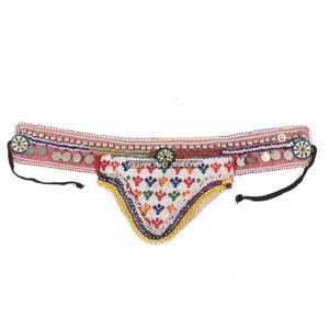 Vintage Belt Belly Dance Bead Afghani Traditional Waist Belt Kuchi Tribal BB073A <b>Old</b> Banjara Real Vintage Handmade Beaded Belts - Product Image 1
