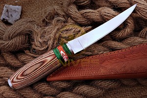 Cuchillo profesional para deshuesar carne, hoja de acero inoxidable, hecho a mano, con funda de cuero. - Product Image 3