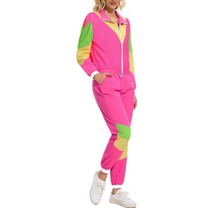 Women Color Blocking Tracksuit Full Sleeve Zipper Front Casual <b>Jogging</b> <b>Suit</b> With Side Pockets Spring Wear - Product Image 2
