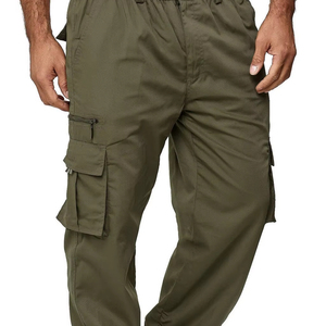 Pantalon décontracté homme tendance anti-rides léger en polyester/coton à taille mi-haute avec cordon de serrage – Idéal pour l'hiver - Product Image 1