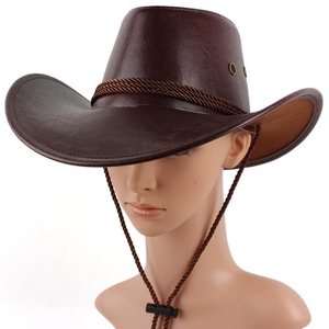 GENERSA SPORTS Unisex Wool Cowboy Hat Wide Brim Casual Outdoor Spring Summer Adult Fit 50-52cm Black <b>White</b> Pattern Feather - Product Image 4