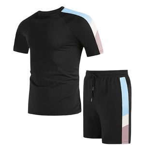 Dernier design, ensemble de survêtement d'été personnalisé pour homme en coton, respirant, tricoté, short et t-shirt, service OEM - Product Image 1