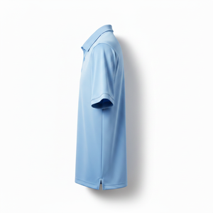 เสื้อโปโลผู้ชายพรีเมียม แห้งเร็ว ระบายอากาศดี สีฟ้าอ่อน สำหรับเล่นกอล์ฟ  พร้อมปักโลโก้ตามสั่ง - Product Image 5
