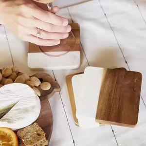 Posavasos de Madera de Acacia con Piedra Natural Grabable, Personalizable con Logotipo Impreso, en Oferta - Product Image 4