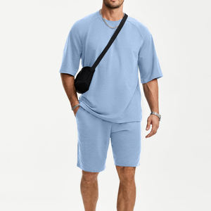 Ensemble court pour homme, tendance, avec logo personnalisé, léger, respirant, en coton, séchage rapide, service OEM, ensemble short haute performance - Product Image 4
