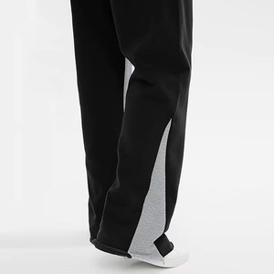 Pantalones Deportivos Negros con Corte Acampanado para Hombre, Marca Spark, con Franja Lateral Gris, Cintura Elástica, Ropa Casual, 100% Algodón, Invierno - Product Image 5