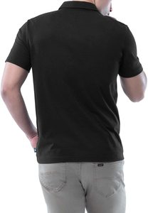 Polo homme en coton noir à manches courtes, design de haute qualité, logo personnalisé, été, décontracté - Product Image 6