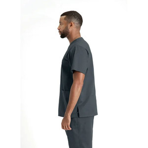 Wholesale Professional Medical Men Scrub Uniform <b>Set</b> V-neck Short Sleeve <b>Doctor</b> Nurse Hospital Workwear Breathable Soft Suit - Product Image 3