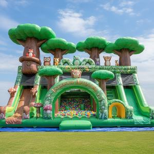 Castillo Inflable de PVC de 0.55mm, con Obstáculos, Tobogán, Zona de Salto y Escalada, Tobogán Gigante para Eventos, Venta al Por Mayor - Product Image 3