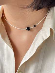 Collier superposé de perles de rocaille vertes et blanches avec pendentif perle d'eau douce pour femme, accessoires de bijoux pour l'été et la plage - Product Image 6