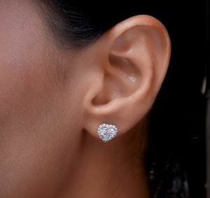 Bijoux fins, boucles d'oreilles en argent 925 avec diamants de laboratoire, taille brillant, couleur E - Product Image 5