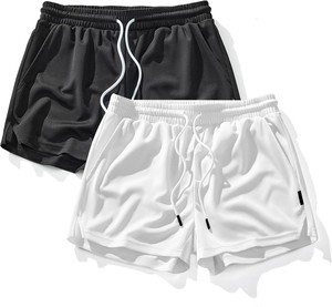 Shorts décontractés pour hommes en Spandex/Polyester, coupe ample, taille élastique avec cordon de serrage, écologiques, séchage rapide, respirants, doux et confortables - Product Image 1
