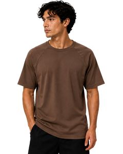 เสื้อยืดแขนสั้นคอกลมสีน้ำตาลสำหรับผู้ชาย ทรงแร็กแลน เรียบง่าย สไตล์สตรีทแวร์ รับสกรีนโลโก้ ทรงโอเวอร์ไซส์ แฟชั่น นุ่มสบาย พรีเมียม เสื้อยืดฤดูร้อน - Product Image 1