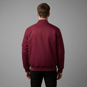 Veste de baseball d'hiver sur mesure de haute qualité à col montant, style streetwear, légère, couleur unie, veste universitaire - Product Image 3