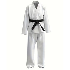 ชุดยูโด/บราซิลเลี่ยนยิวยิตสู ขายส่ง สีขาว พร้อมเข็มขัดสีดำ สำหรับผู้ใหญ่และเยาวชน ชุดมวยไทย บราซิลเลี่ยนยิวยิตสู พร้อมบริการ OEM - Product Image 1