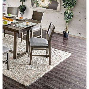 Set Contemporaneo di 2 Sedie Alte da Sala da Pranzo in Grigio con Cuscini Imbottiti in Tessuto - Product Image 5