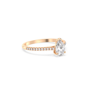 แหวนเพชรโมอิสซาไนต์ทรงโซลิแทร์ REYES Exquisite เงินแท้ 925 ชุบทองคำชมพู 14K ได้รับการรับรองจาก GRA สำหรับผู้หญิง เครื่องประดับชั้นดี - Product Image 3