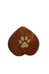 Handmade Heart <b>Pet</b> Urn Wooden <b>Memorial</b> Keepsake with Brass Paw <b>Memorial</b> Keepsake <b>Box</b> Decorative Cremation Urn <b>for</b> Ashes - Product Image 2
