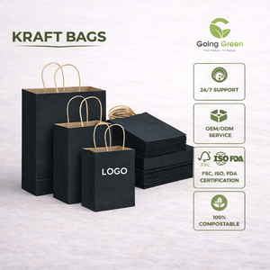 Emballage cadeau personnalisable, écologique, de haute qualité, biodégradable, sac en papier kraft brun classique - Product Image 1