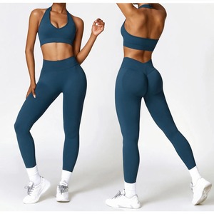Quick-Dry Breathable High Waist 2-Piece Spandex Yoga Leggings Set - Product Image 1