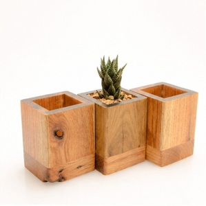 Maceta de Madera Hecha a Mano para Suculentas, Maceta de Madera Maciza para Escritorio, para Cactus Pequeños de Interior, Decoración Moderna y Ecológica para el Hogar - Product Image 3