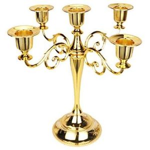Wholesale Modern Metallic 5 Head Candelabra Decorative <b>Candle</b> <b>Holder</b> Tall Tabletop Stand Centerpiece for Event Party Wedding - Product Image 1