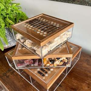 CrescentLuxe Caja de Almacenamiento de Dulces Premium con Incrustaciones de Concha de Nácar y Acrílico, para Mesas de Iftar del Ramadán 2027 y Decoración Festiva del Hogar - Product Image 2