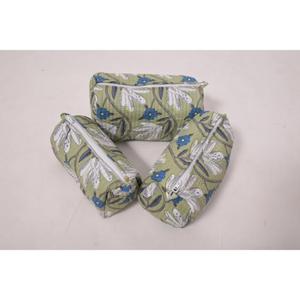 Pochette de maquillage en coton à imprimé floral, trousse de toilette de voyage, trousse de toilette à fermeture éclair, organiseur en coton floral - Product Image 5