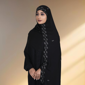 Hiyab de Chifón con Borde de Pedrería, Suave y Fluido, Pañuelo para la Cabeza Modesto, Velo Islámico Ligero y Transpirable para Uso Diario en Invierno - Product Image 2