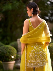 Conjunto de Kurta y Palazzo Bordados, Ropa Étnica India, Traje de 3 Piezas con Dupatta, Atuendo de Fiesta para Mujer - Product Image 5