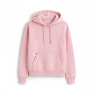 Men's Oversized Pullover <b>Hoodie</b> <b>Pink</b> Cotton Fleece Kangaroo Pocket Drawstring Streetwear Winter Sweatshirt - Product Image 2