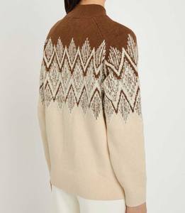 Suéter de punto texturizado para mujer con cuello redondo - Jersey cálido estampado para invierno - Jersey de alta calidad, suave, de color sólido y transpirable para mujer - Product Image 3