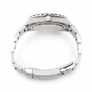 นาฬิกาข้อมือหรูหราประดับเพชรโมอิสซาไนต์สีเงิน ระบบออโตเมติก หน้าปัดโรมัน สไตล์ฮิปฮอป - Product Image 2