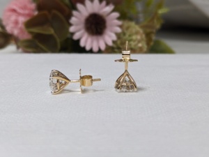 925 Silver 2 Carat Round Cut Classic Moissanite Stud <b>Earrings</b> <b>Male</b> Female Hip Hop Rock Birthday Anniversary Gift for Couples - Product Image 4