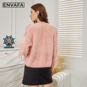 Cárdigan de punto suave para mujer, estilo suéter holgado de manga larga con botones, ropa de abrigo informal de invierno para mujer - Product Image 6