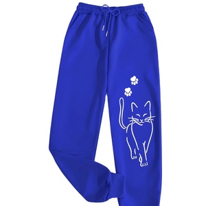 กางเกงวอร์มของผู้หญิงผ้าคอตตอน100% แห้งเร็วระบายอากาศได้ดีดีไซน์3D พิมพ์ลายลูกไม้สไตล์ด้านหน้าเรียบ - Product Image 1