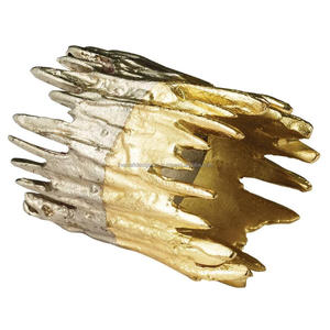 Anneaux de style multifonctionnel de luxe porte-serviettes fini or décor de mariage artisanat en métal anneaux de serviette de serviette en métal coulé - Product Image 2