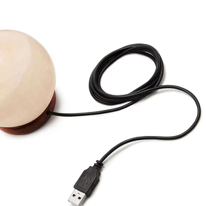 Lampe de sel de l'Himalaya pleine lune, grande taille, sculptée à la main, couleur naturelle, globe au toucher réel pour la décoration intérieure - Product Image 5