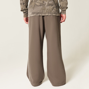 Oversized Casual Streetwear Baggy Sweat Pants Soft Breathable 100% Cotton Men's <b>Elastic</b> <b>Waist</b> Winter Brown <b>Trouser</b> - Product Image 3