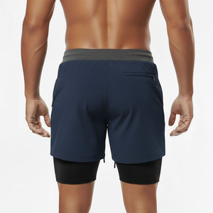 Pantalones Cortos Deportivos 2 en 1 para Hombre, para Fisicoculturismo, Playa, Gimnasio, Entrenamiento, Correr, Atletismo, Compresión - Product Image 2