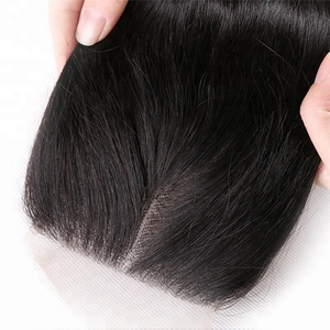 Extensions de cheveux naturels en forme de carré, cuticules, tissage fait à la MACHINE, couleur naturelle, vierges, non traités, couleur naturelle, fermeture en dentelle - Product Image 3