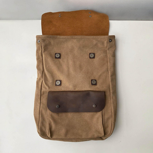 Sac à dos en cuir véritable et toile résistant à l'eau pour voyage en plein air, ordinateur portable, haute qualité, vente en gros, OEM, logo personnalisé, usine LCB-0036 - Product Image 6