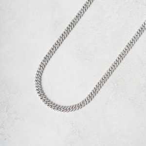 Collar de plata 925 para hombre con moissanita de corte redondo, cadena cubana, joyería hip hop, regalo para fiestas, pasa el probador de diamantes. - Product Image 6