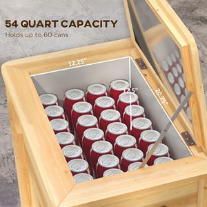 Frigorifero portatile in legno da 54 litri con apribottiglie per feste in giardino, terrazza e bordo piscina - Product Image 5