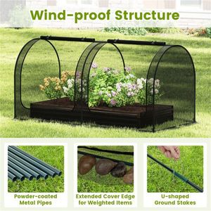 Gabbia per Piante in Rete di Nylon ad Alta Densità Verde 244x122x122cm con 2 Porte con Cerniera, Tenda Protettiva per Ortaggi e Fiori - Product Image 3