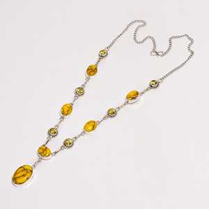 Honey Dahlia Turquoise Citrine <b>Necklace</b> Sterling Silver Bohemian <b>Statement</b> Jewelry Handmade Gift for Her - Product Image 6